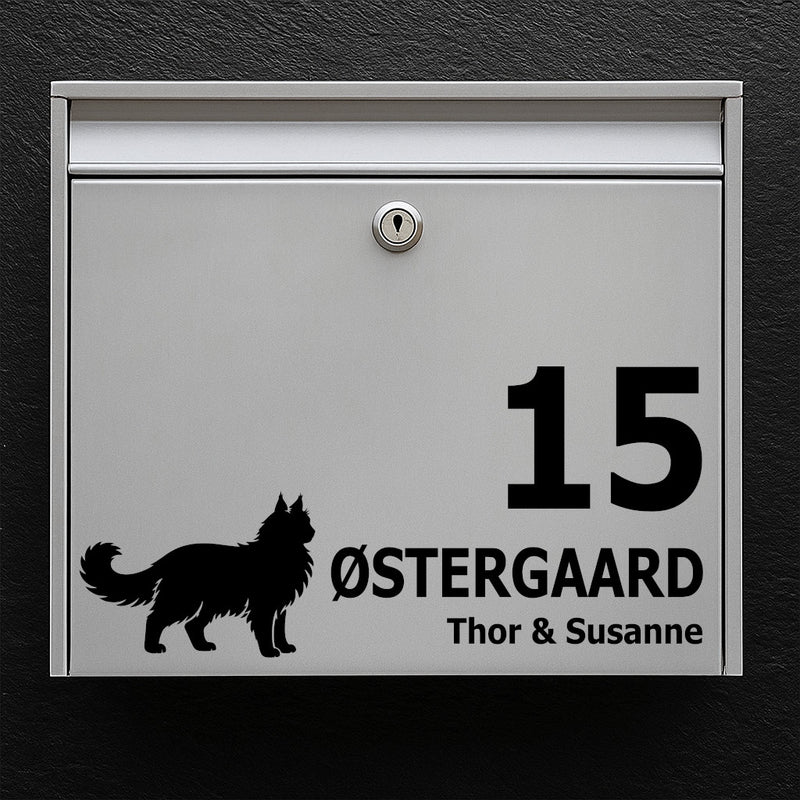 Mailbox sticker with Maine Coon / Norwegian Forest Cat