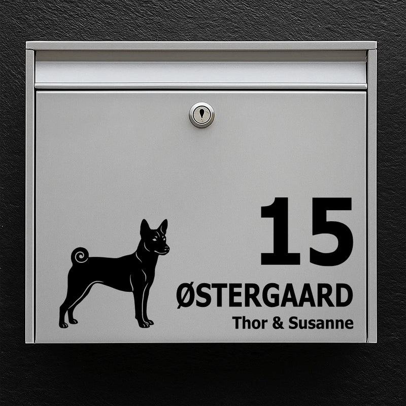 Mailbox sticker with Basenji