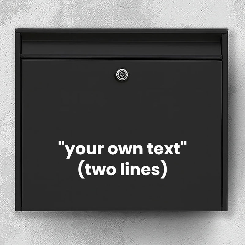 Mailbox sticker – choose your own text (max 30 x 30 cm) – 2 lines