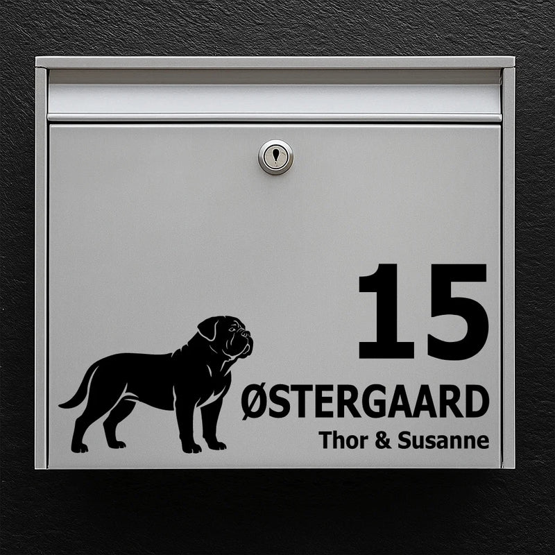 Mailbox sticker with Dogue de Bordeaux