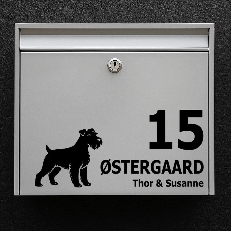 Mailbox sticker with Miniature Schnauzer
