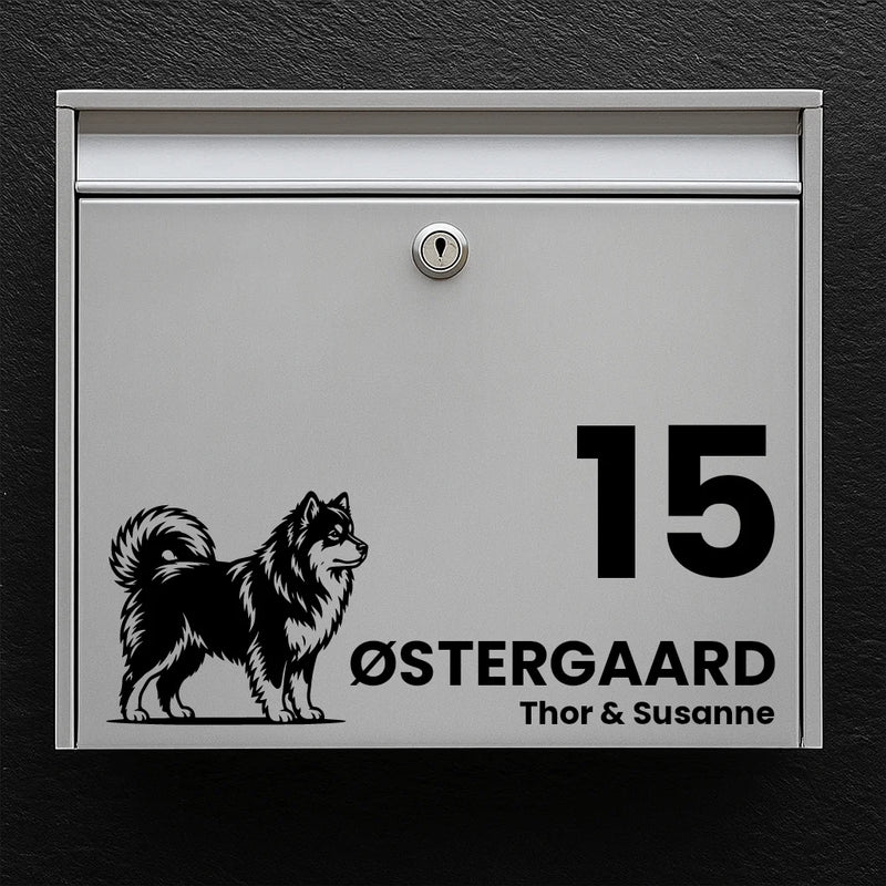 Mailbox sticker with Finnish Lapphund
