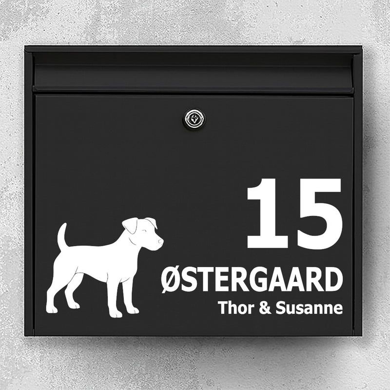 Mailbox sticker with Jack Russell Terrier