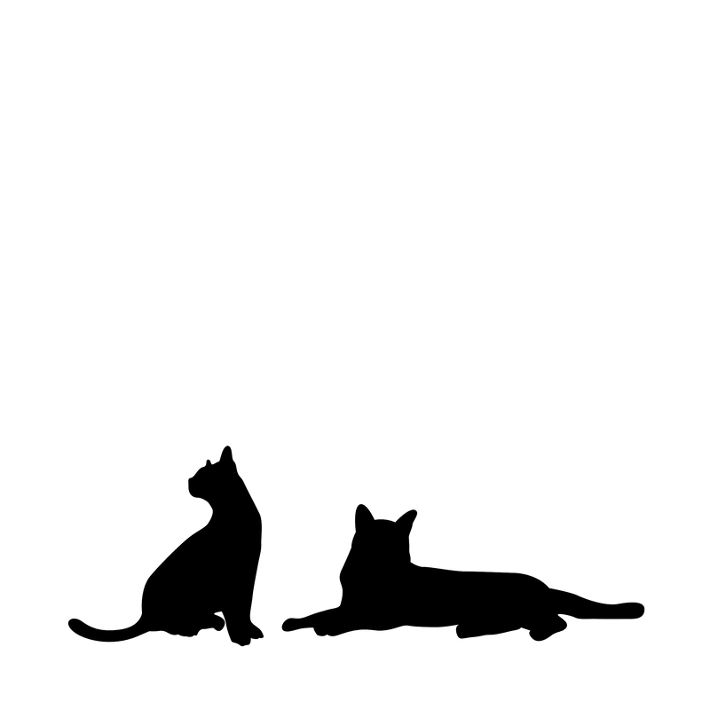 Cat – Single Motif Sticker (Two Cats)