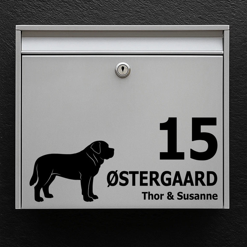 Mailbox sticker with Short-Haired Saint Bernard