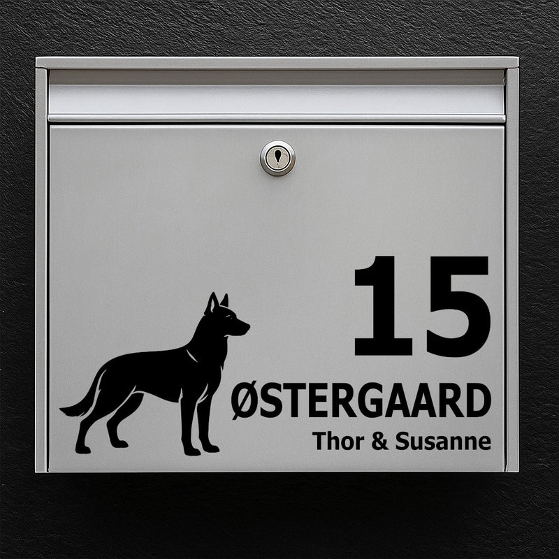 Mailbox sticker with Belgian Malinois