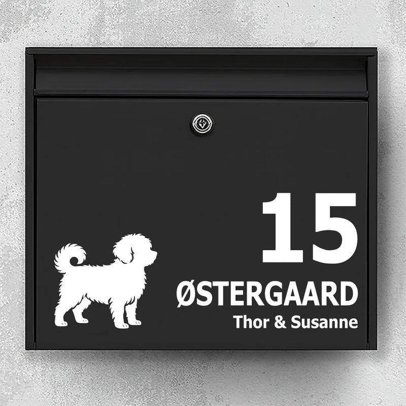 Mailbox sticker with maltipoo