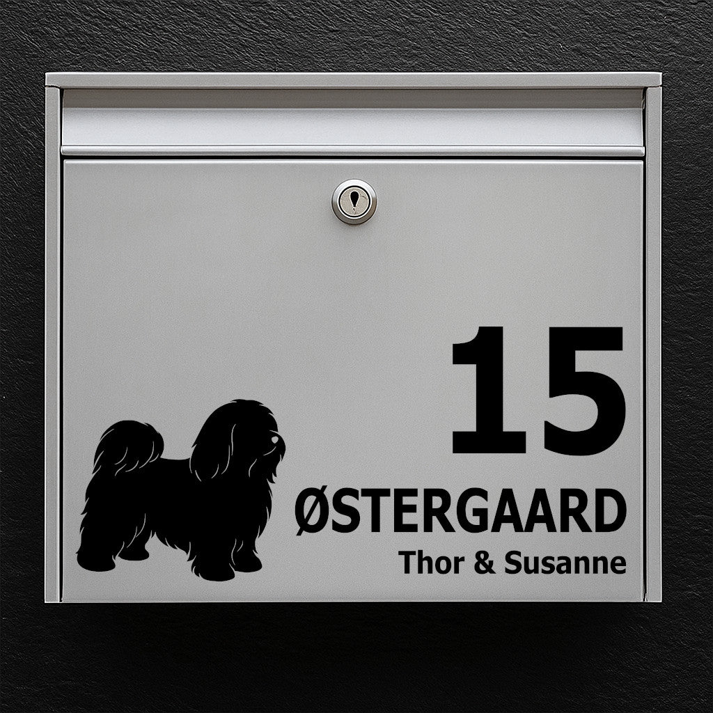 Mailbox sticker with bichon havanaise