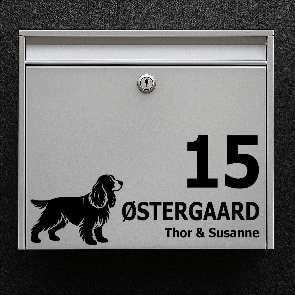 Mailbox sticker with Cocker Spaniel