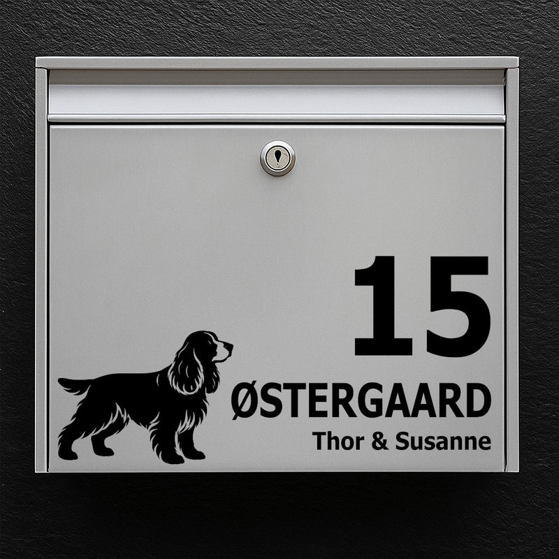 Mailbox sticker with Cocker Spaniel