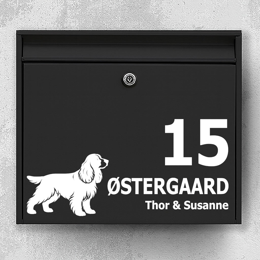 Mailbox sticker with Cocker Spaniel