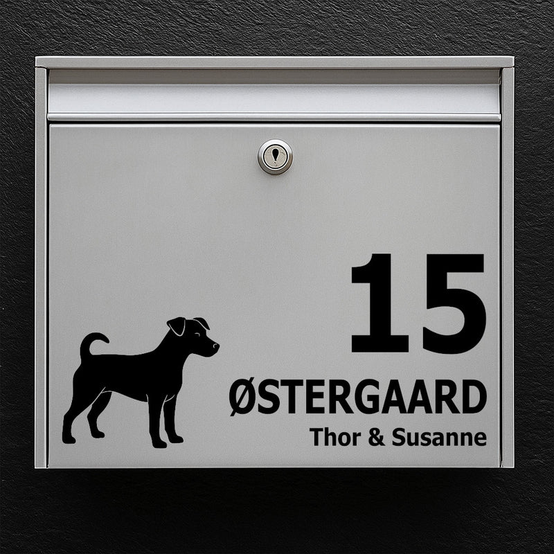 Mailbox sticker with Danish-Swedish Farmdog