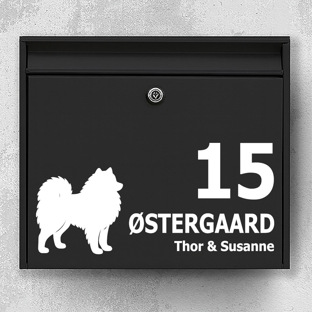 Mailbox sticker with Japanese Spitz
