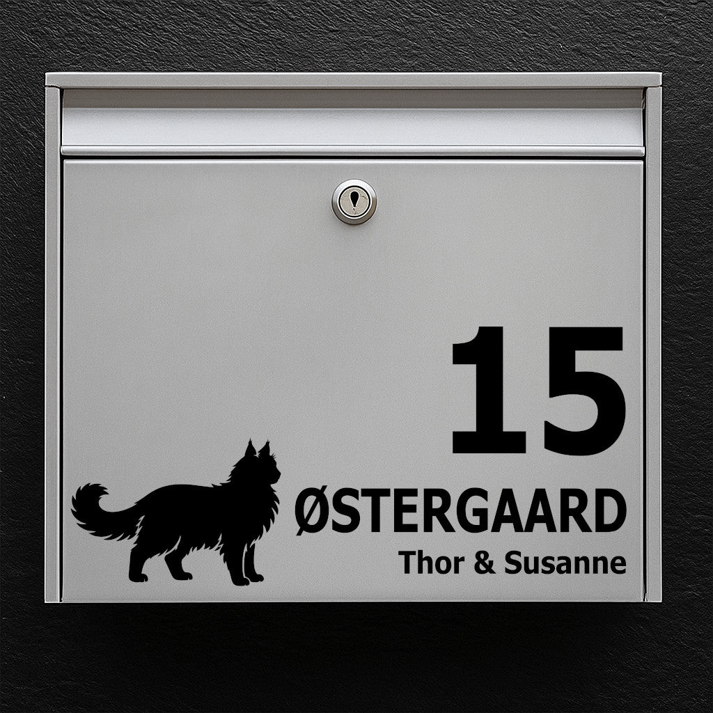 Mailbox sticker with Maine Coon / Norwegian Forest Cat