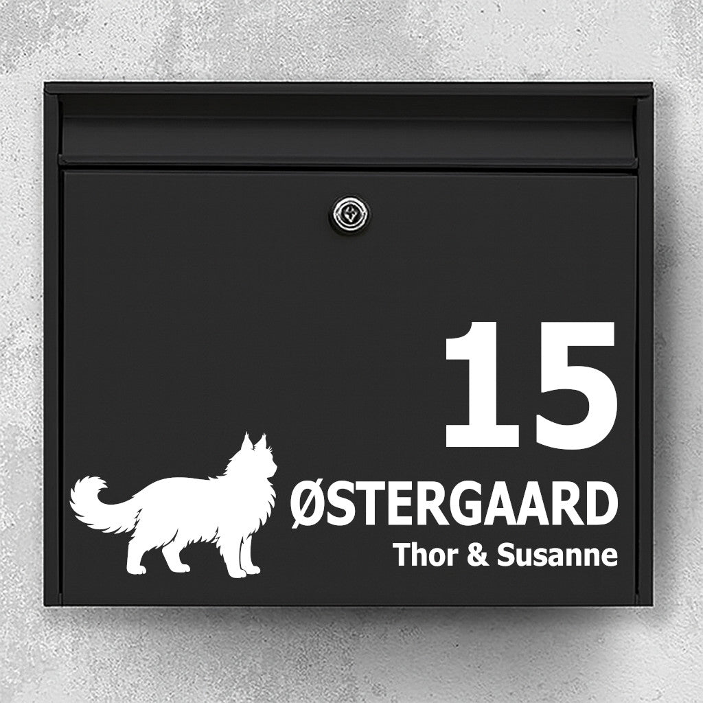Mailbox sticker with Maine Coon / Norwegian Forest Cat
