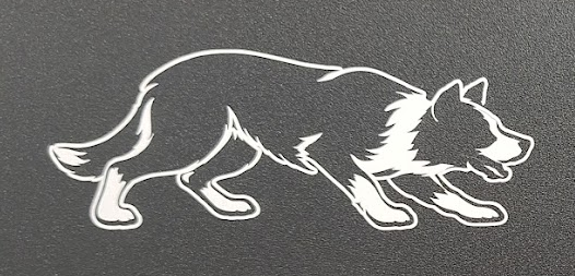 Mailbox sticker with Short-Haired Border Collie (herding stance)