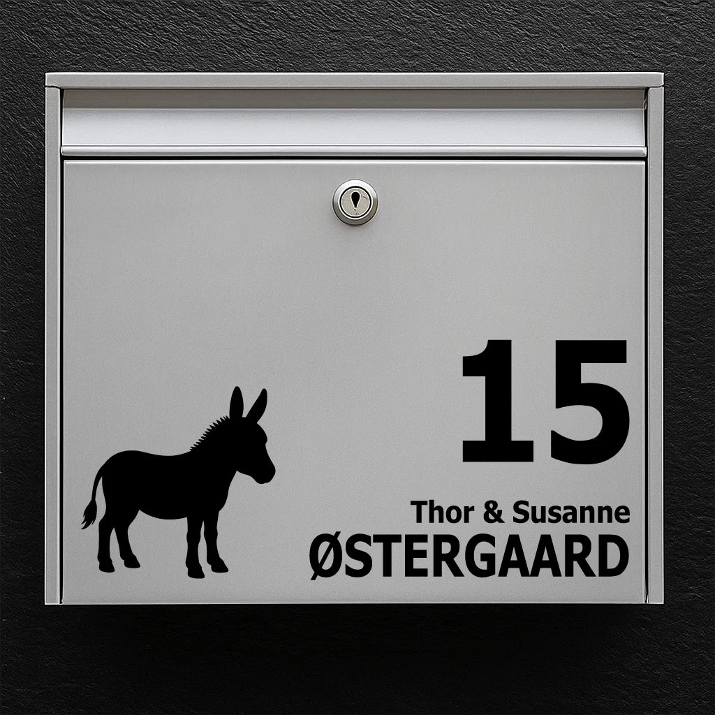 Mailbox sticker with Donkey