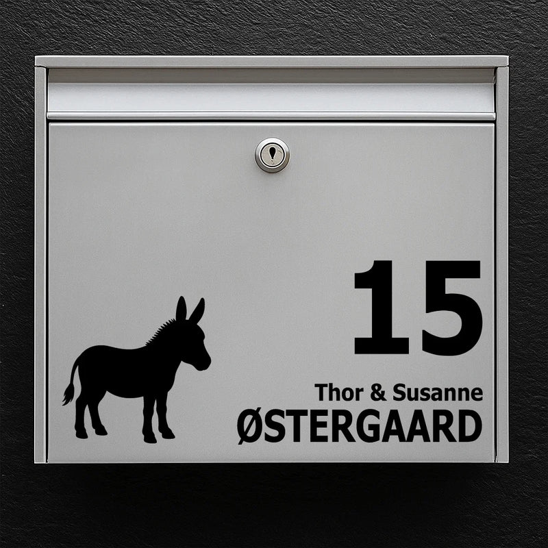 Mailbox sticker with Donkey
