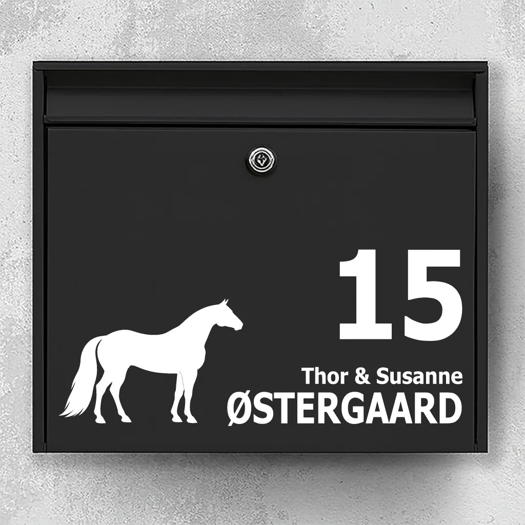 Mailbox sticker with American Quarter Horse 