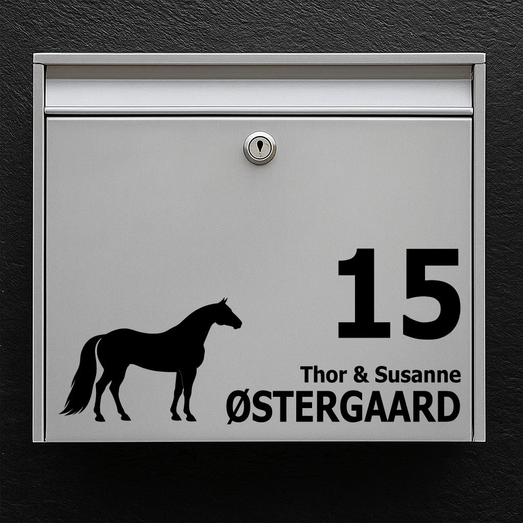 Mailbox sticker with American Quarter Horse 