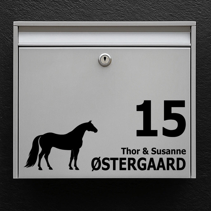 Mailbox sticker with American Quarter Horse 