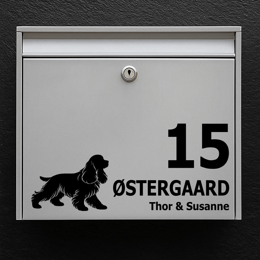 Mailbox sticker with American Cocker Spaniel