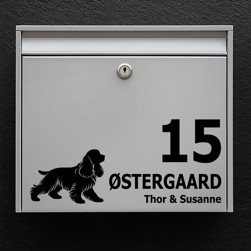 Mailbox sticker with American Cocker Spaniel