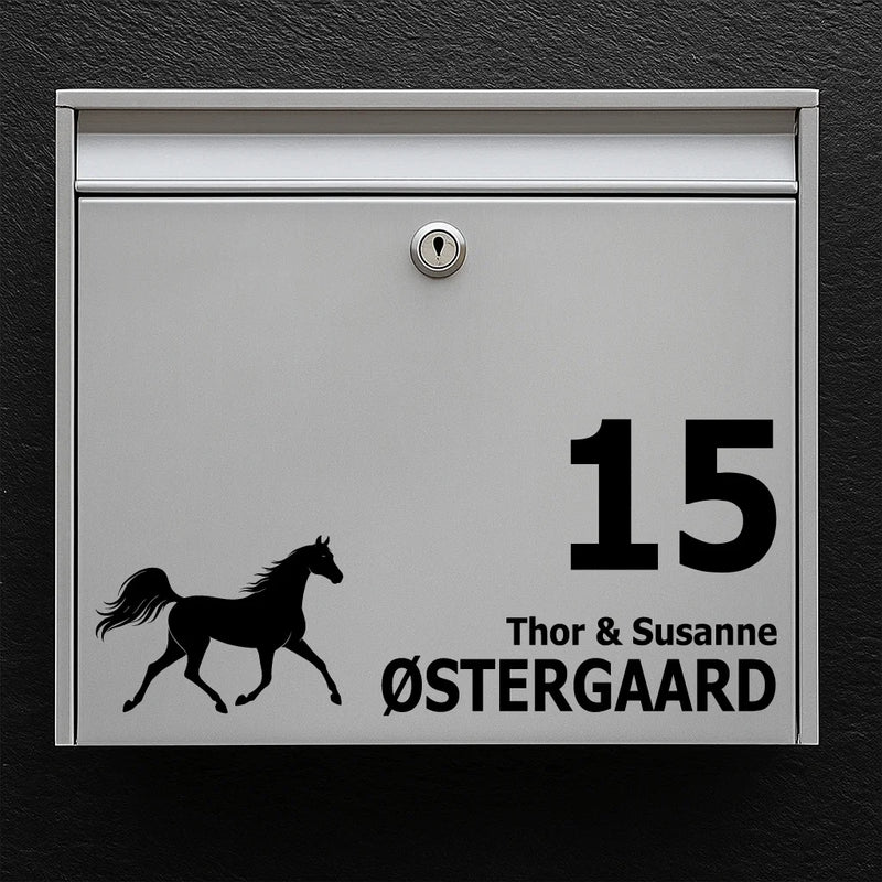 Mailbox sticker with Arabian Horse