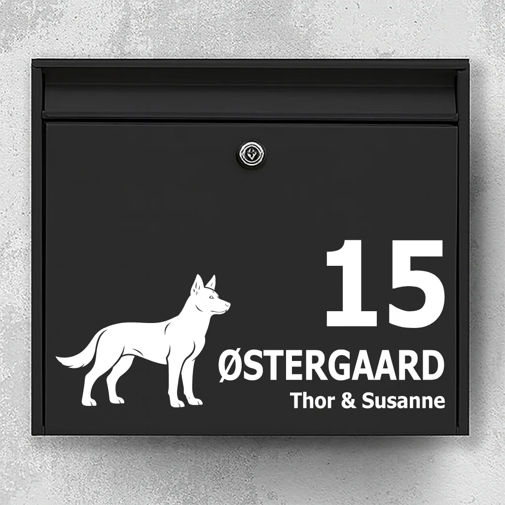 Mailbox sticker with Australian Kelpie
