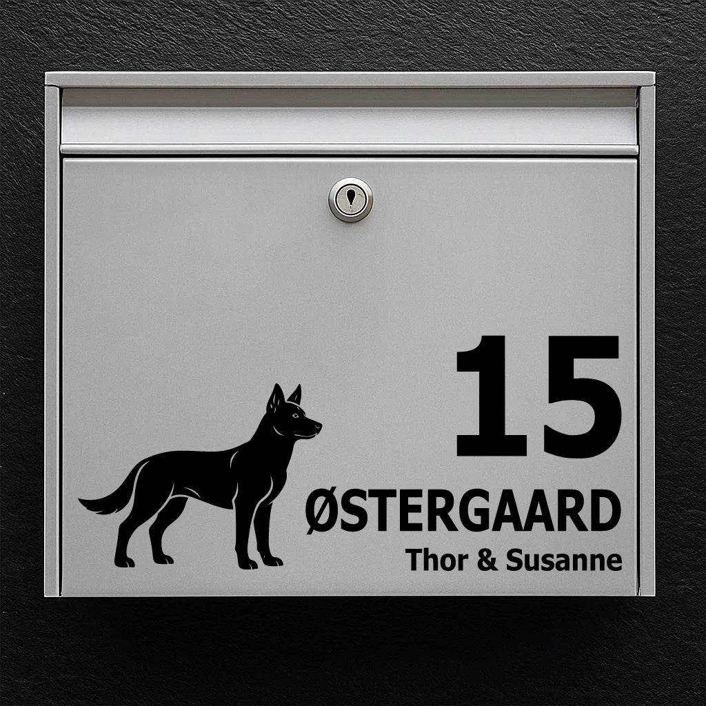 Mailbox sticker with Australian Kelpie