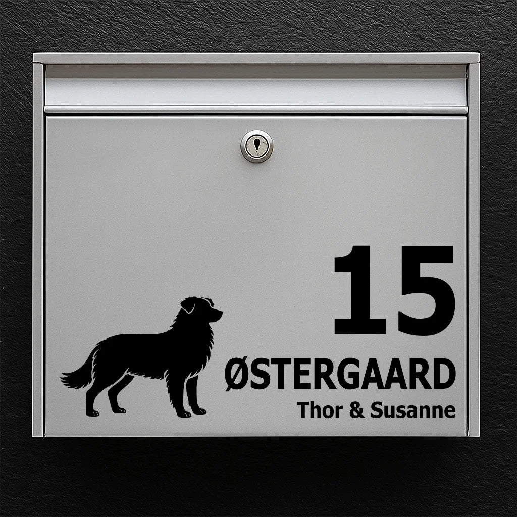 Mailbox sticker with Australian Shepherd