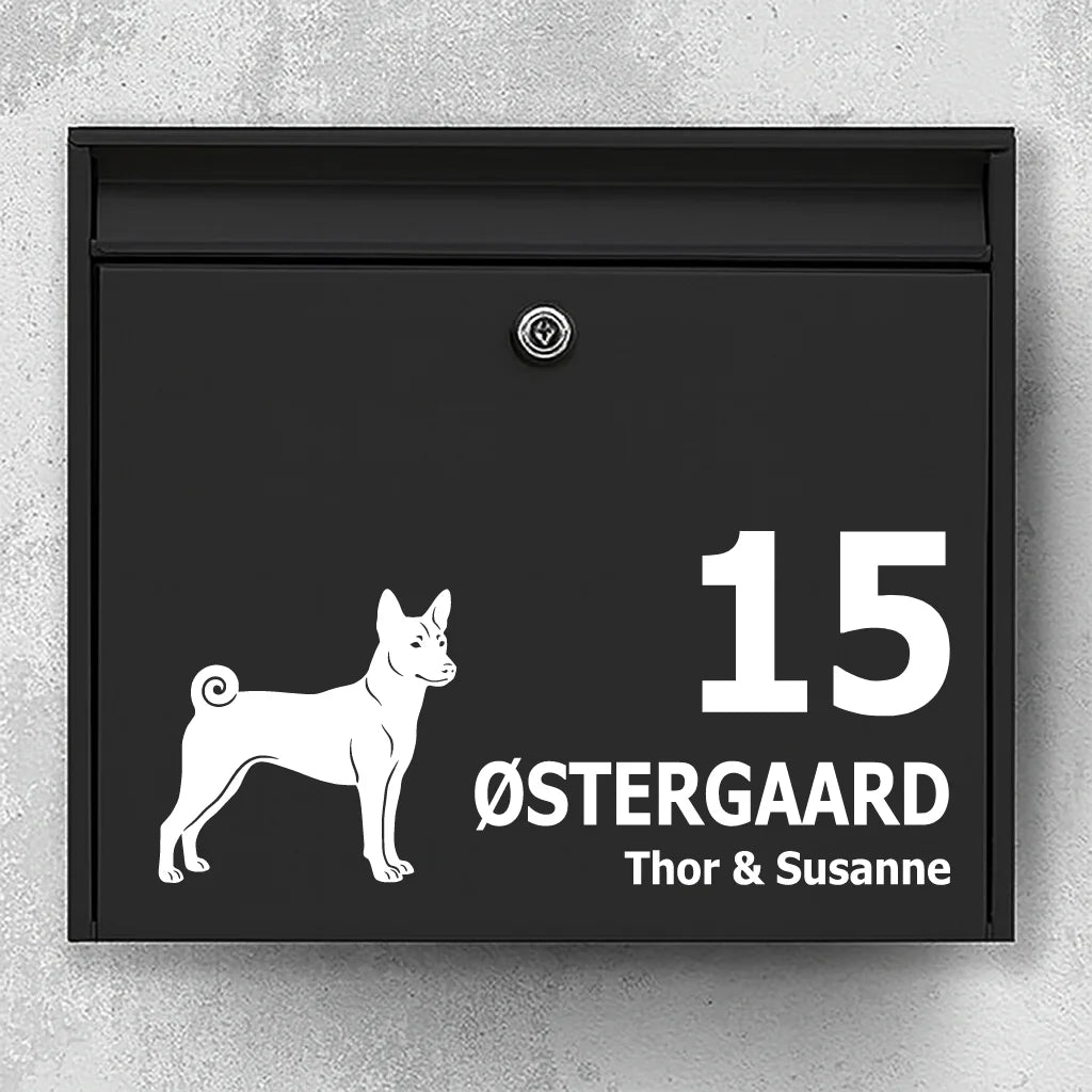 Mailbox sticker with Basenji