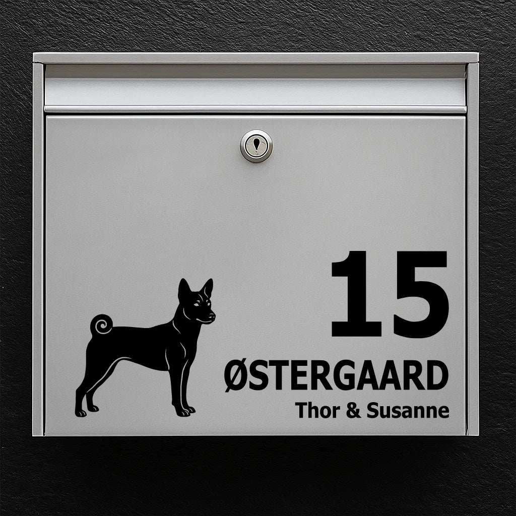 Mailbox sticker with Basenji
