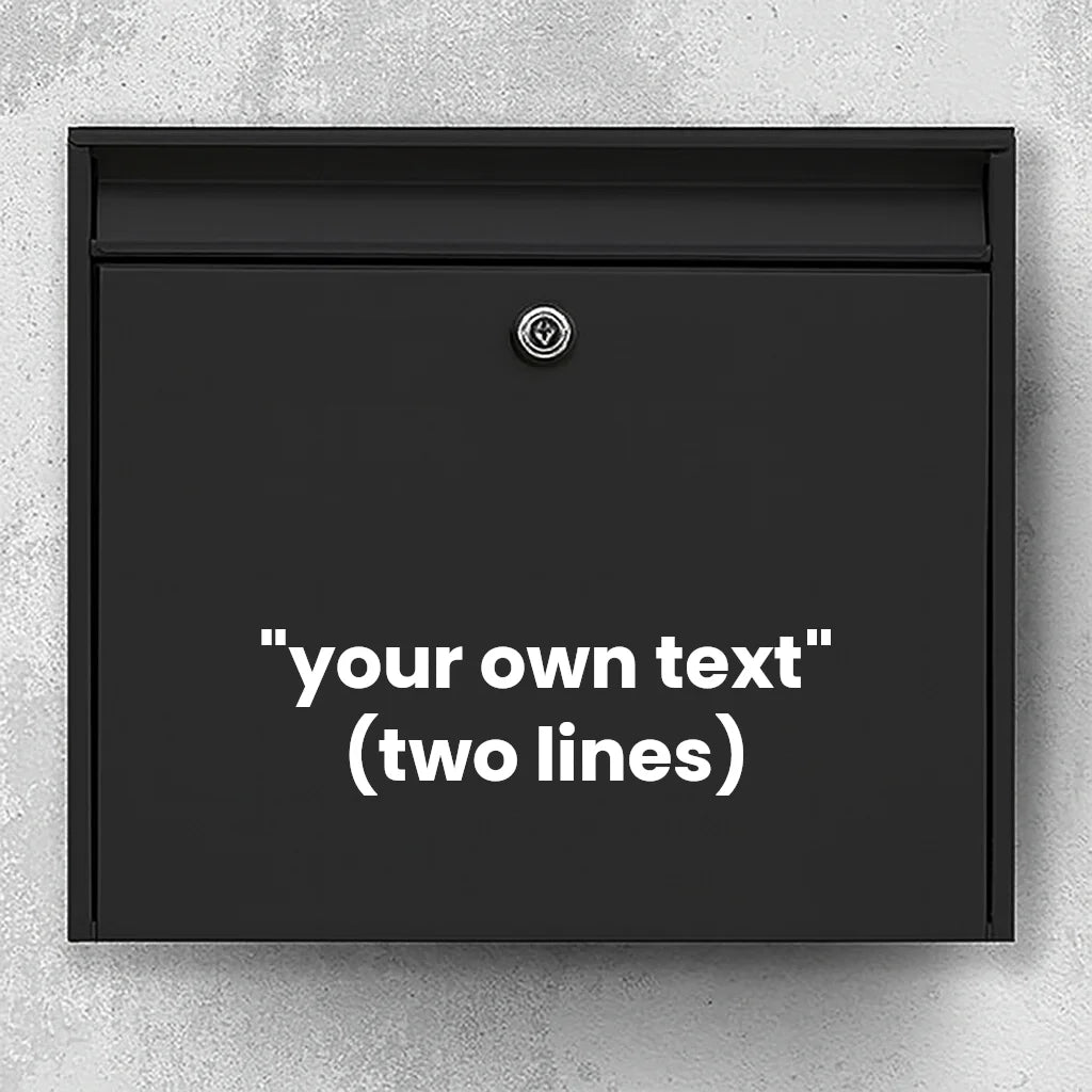 Mailbox sticker – choose your own text (max 30 x 30 cm) – 2 lines