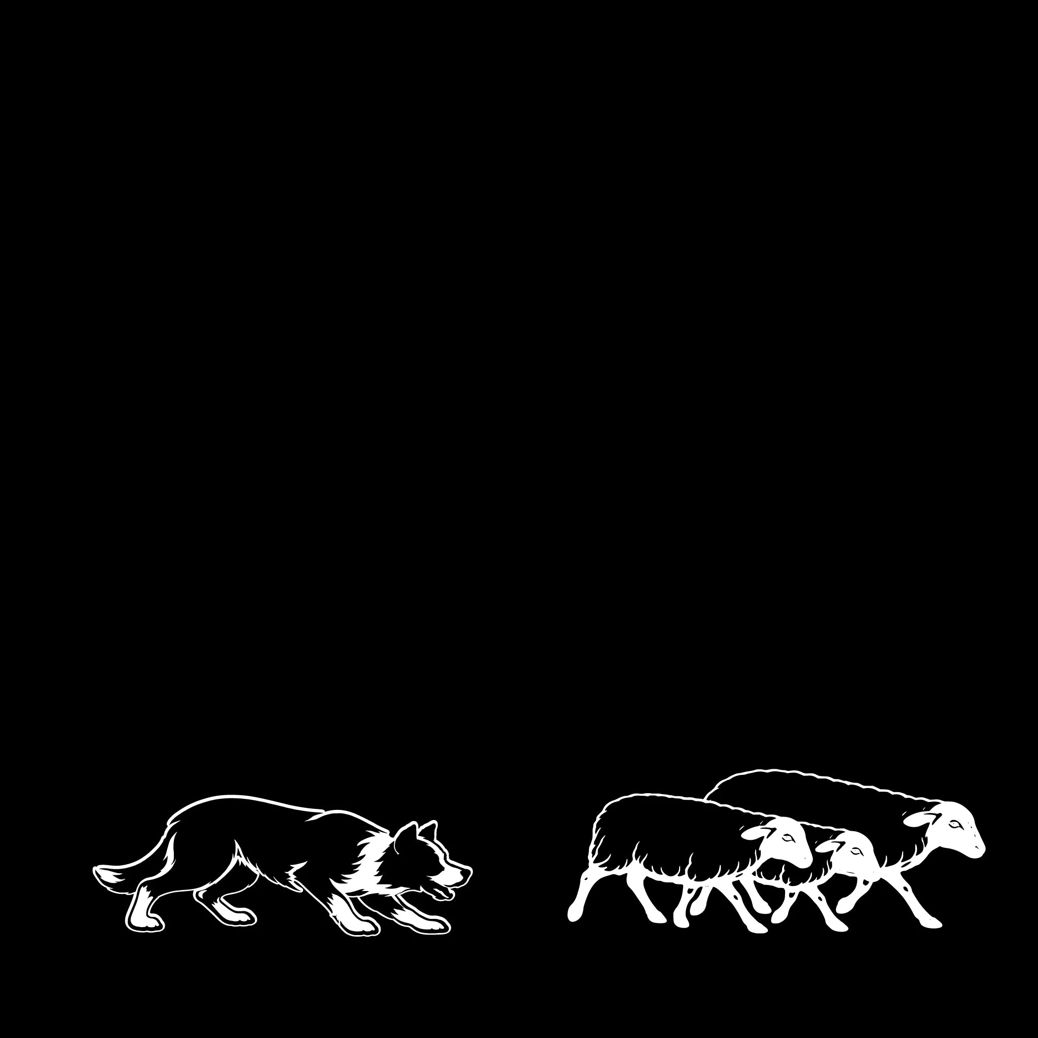 Border Collie Herding Sheep – Single Motif Sticker