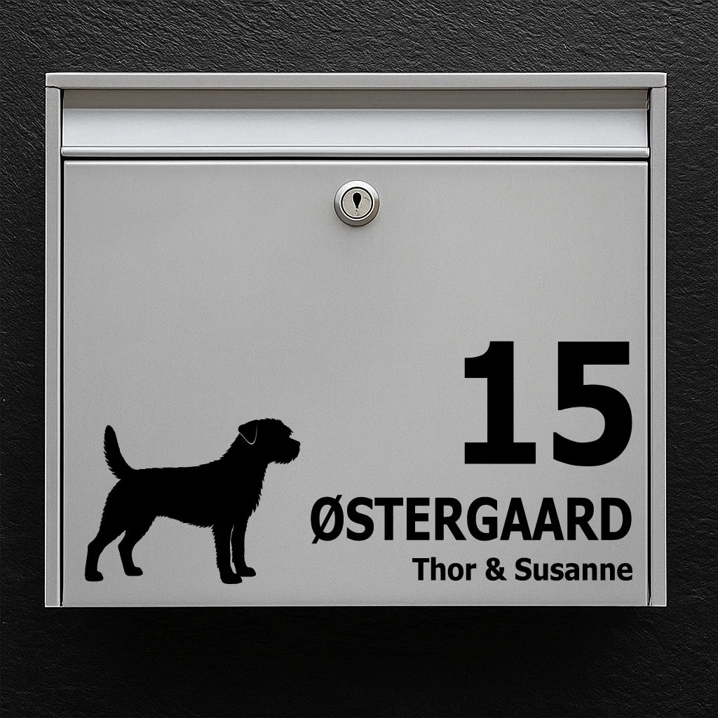 Mailbox sticker with Border Terrier