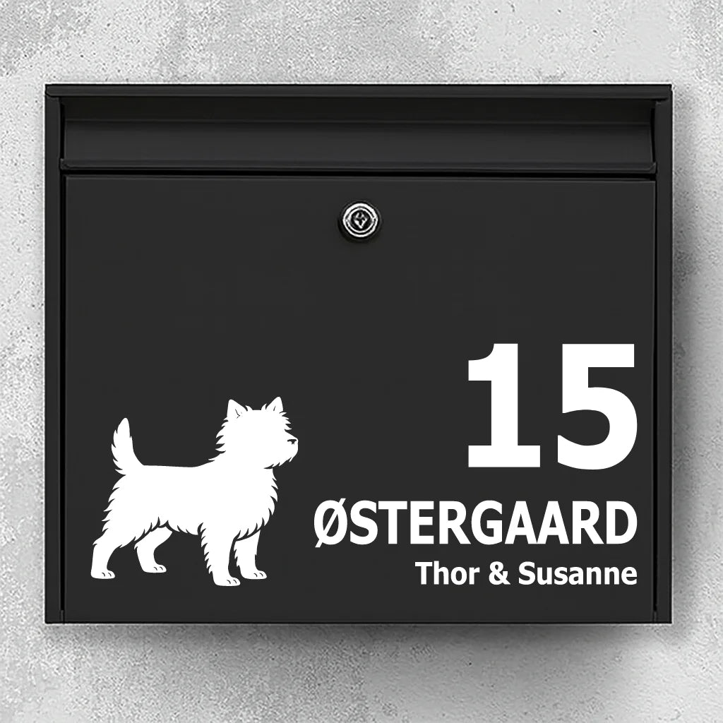 Mailbox sticker with Cairn terrier