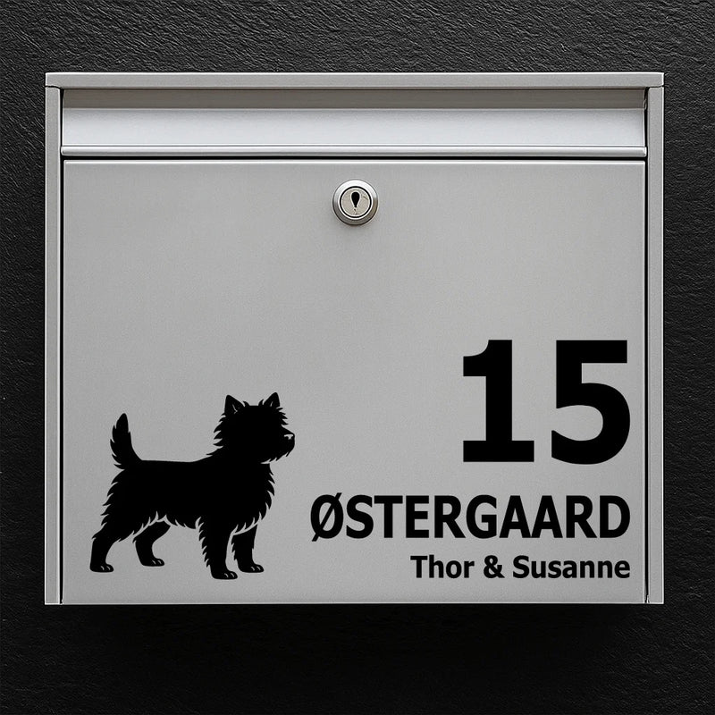 Mailbox sticker with Cairn terrier