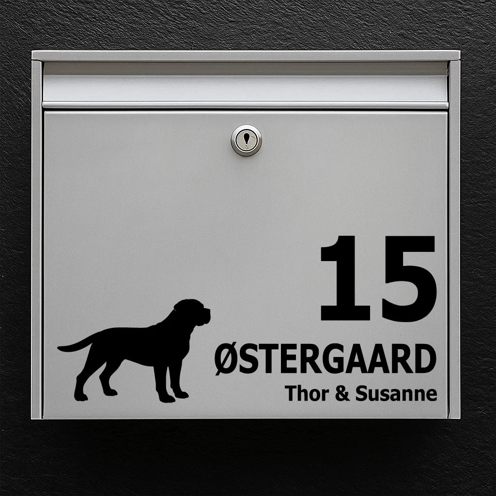 Mailbox sticker with Cane Corso