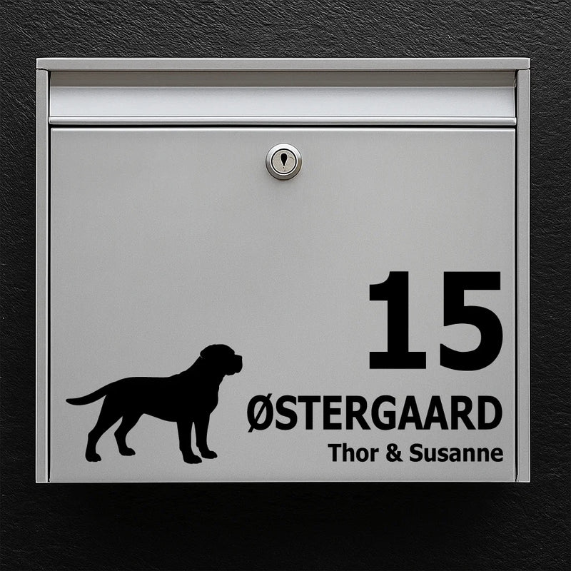 Mailbox sticker with Cane Corso