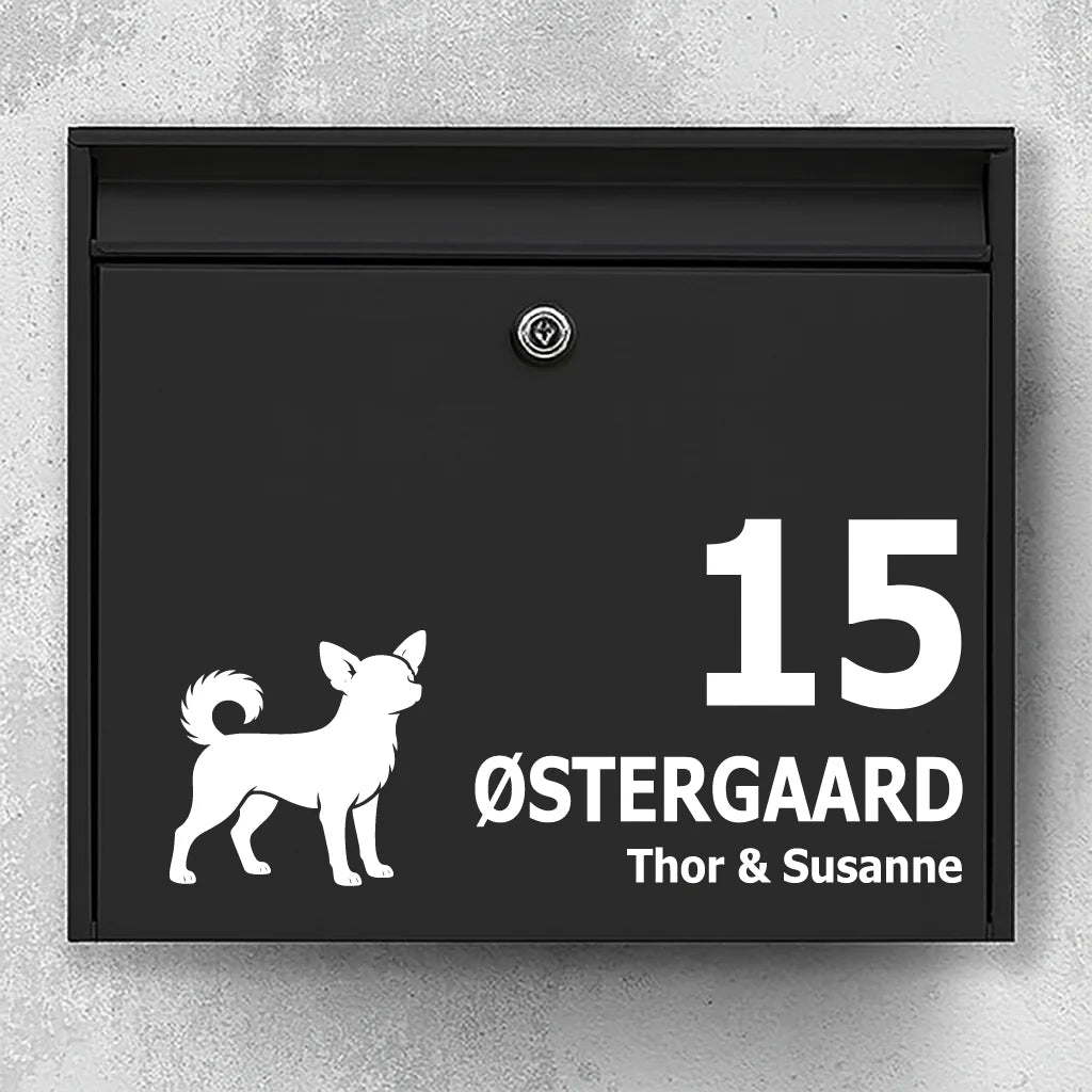 Mailbox sticker with chihuahua 