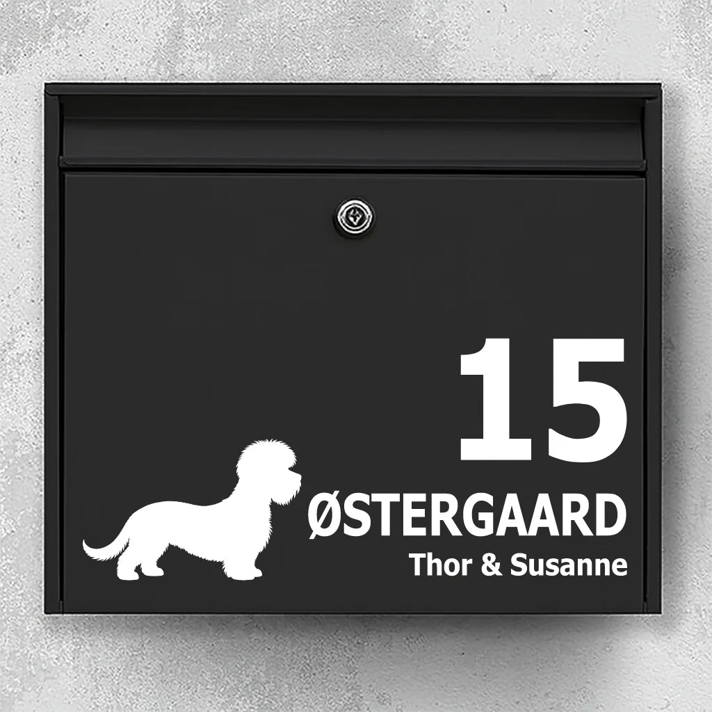 Mailbox sticker with Tibetan Terrier