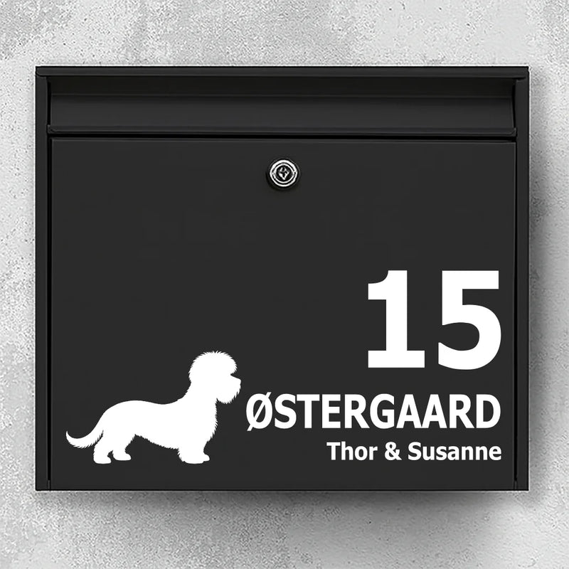 Mailbox sticker with Tibetan Terrier