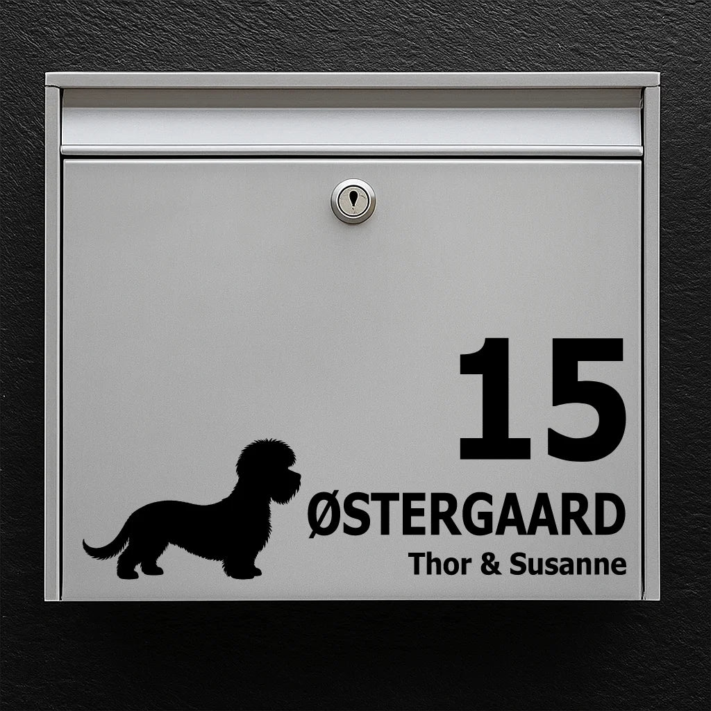 Mailbox sticker with Tibetan Terrier