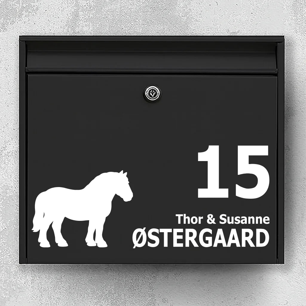 Mailbox sticker with the Jutland horse