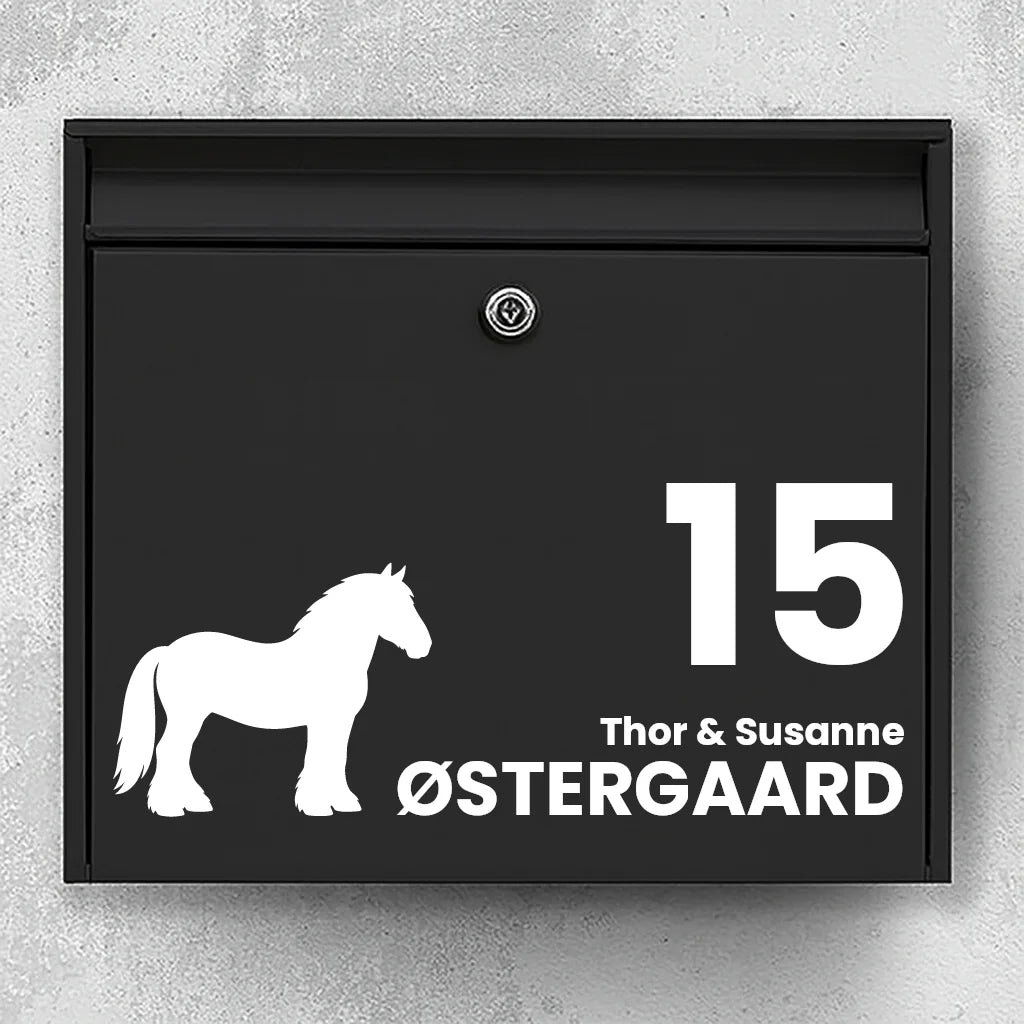 Mailbox sticker with the Jutland horse