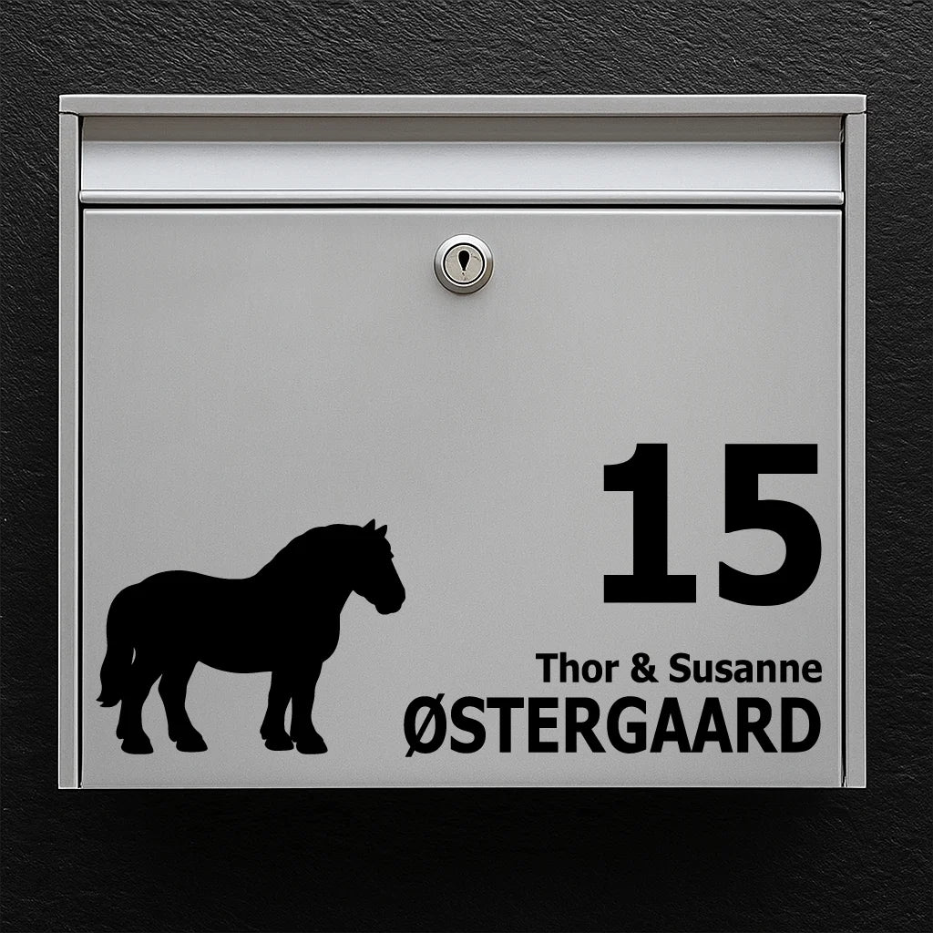 Mailbox sticker with the Jutland horse