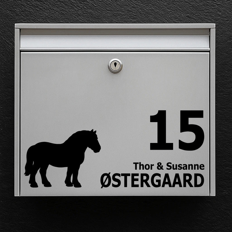 Mailbox sticker with the Jutland horse