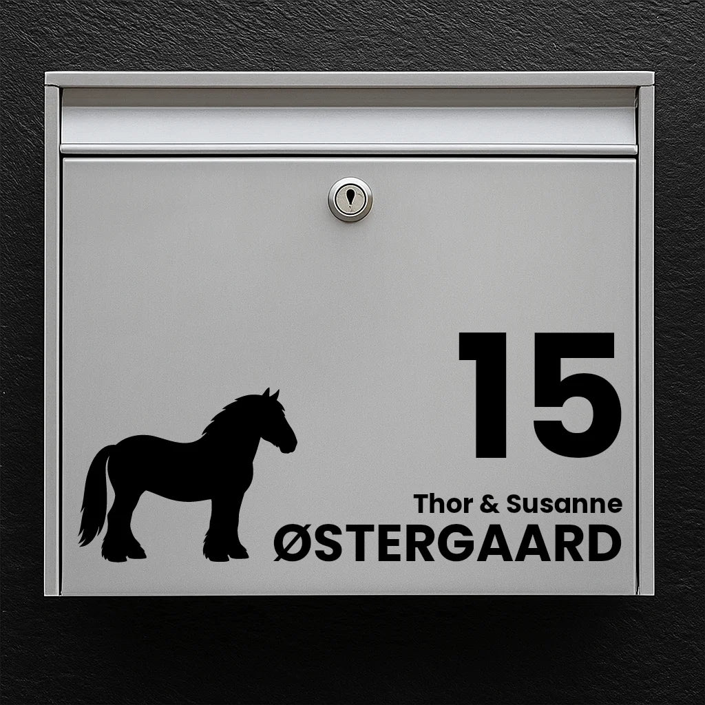 Mailbox sticker with the Jutland horse
