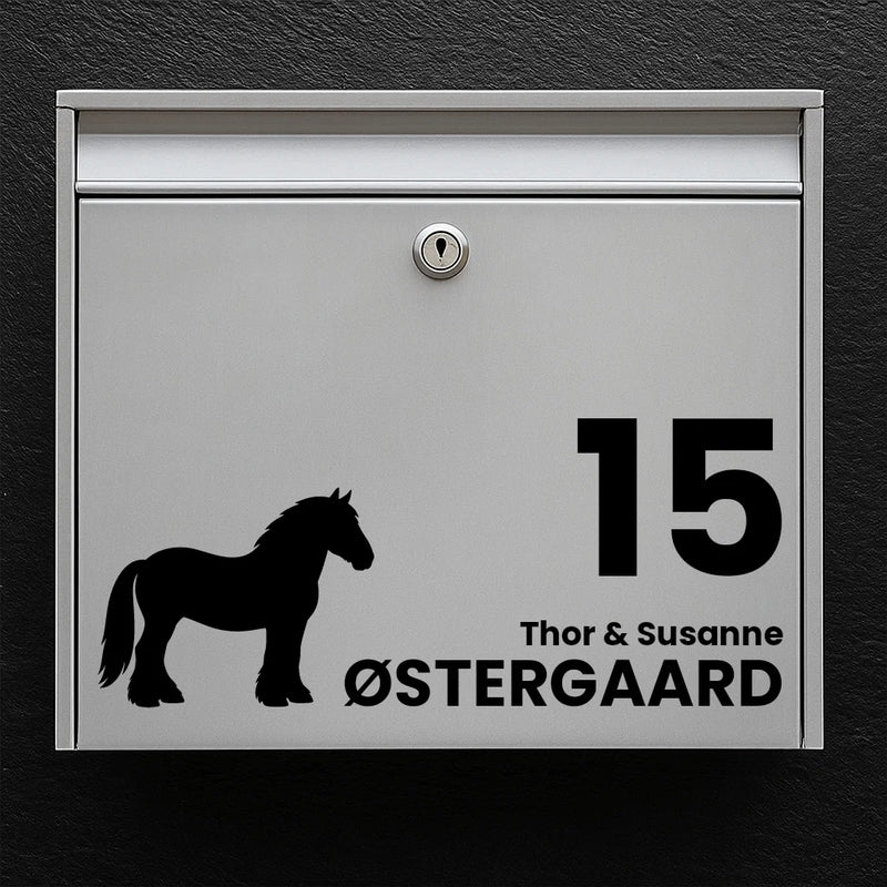 Mailbox sticker with the Jutland horse